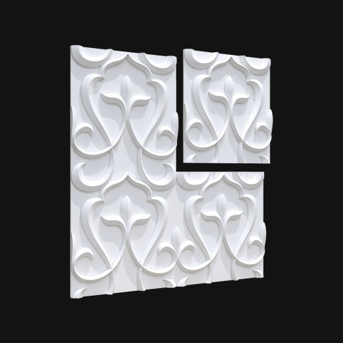 3D панель П-021 500х500х28 мм для создания уникальных интерьерных композиций с гипсовой лепниной