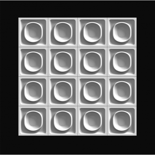 3D панель П-100 300х300х38 мм для уникальных интерьерных композиций с гипсовой лепниной