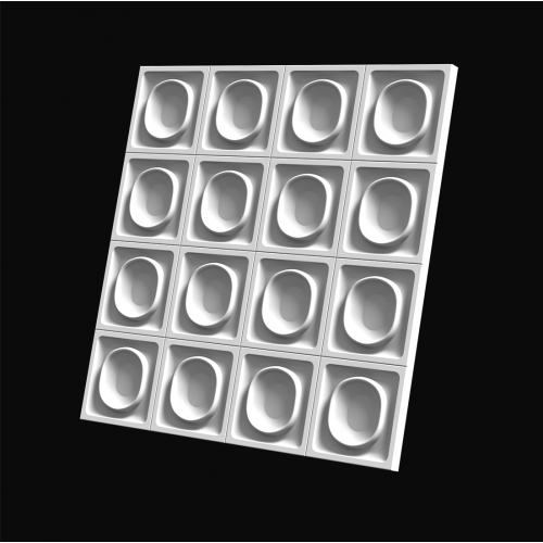 3D панель П-100 300х300х38 мм для уникальных интерьерных композиций с гипсовой лепниной