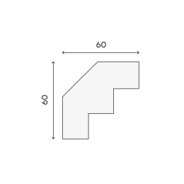 Карниз гладкий  Ка-034/1 60х60х1800 мм  шт